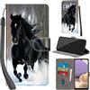 PHINIENLAND Cover per Samsung Galaxy A32 5G custodia portafoglio Cavallo nero | 3 scomparti carte, 1 tasca banconote, Chiusura magnetica, Supporto, Pelle PU flip cover per Samsung A32 5G