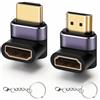 Seminer Adattatore HDMI ad angolo retto 8K (confezione da 2), HDMI 2.1 maschio a femmina, connettore HDMI 90 e 270 gradi, supporta 8K@60Hz, 4K@120Hz 1080P per laptop, PC, monitor, televisore