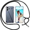 ISOI Cover con Cordino per Oppo Reno 15F/Oppo Reno 15 F/Oppo Reno 15 FS 5G, Custodia Trasparente con Collana Tracolla Laccio Collo Ultra Sottile Morbido TPU Silicone Antiurto AntiGraffio Case, Nero