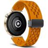 MaEiol 18mm Cinturino Silicone per Huawei Watch GT 6/5/4 41mm / Huawei Watch 5/GT 5 Pro 42mm / Garmin Venu 4 /Venu 3S 41mm /Forerunner 265S, Cinturino Traspirante Sportivo Magnetica - Giallo