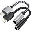 Ocbuo Adattatore per cuffie per iPhone, confezione da 2 adattatori da Lightning a jack per cuffie da 3,5 mm [certificato MFi], adattatore audio Aux Dongle per auricolari, compatibile con iPhone 14 Pro Max