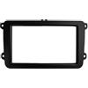 OPTION Mascherina autoradio 2 DIN nera opaca per VW Golf 5, Golf 6, Passat, Caddy, Touran, Tiguan, Polo, EOS, Jetta, Sharan, T5, T6, Scirocco, Amarok, Beetle, Skoda Octavia, Rapid, Fabia, Yeti, Seat