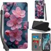 PHINIENLAND Cover per Nokia C32 / C22 Case PU Pelle Custodia [Kickstand] [Chiusura magnetica] [Slot per Schede], Portafoglio Flip Custodia per Nokia C32,Fiori