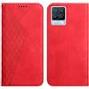 KOUYI Cover per Oppo Realme 8/8 PRO, Custodia Portafoglio,Cover Libro,Pelle Flip/Folio Case con [Funzione di Supporto] [3-Scheda Slot] [Magnetica] Antiurto (Rosso)