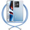 ANFAIRLACE Cover Cordino Compatibile con Realme GT 7 7T, Custodia Trasparente TPU Morbido Silicone Regolabile Antiurto Collana Chiaro Case, Blu