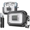 R-fun Custodia protettiva R-fun per AirPods Pro 2a generazione, chiusura magnetica automatica, con kit di pulizia, adatta per custodia protettiva AirPods Pro 2 -Grigio