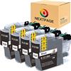 Nextpage Cartucce Compatibili LC3213 LC-3211 per Brother DCP-J572DW MFC-J491DW MFC-J497DW MFC-J890DW MFC-J895DW DCP-J774DW (4 Confezioni Nero)