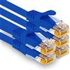 1aTTack.de - 5 cavi di rete Cat7 da 1,5 m, Cat.7 Ethernet, cavo patch Lan & Cat 7 per la massima velocità Internet e collega tutti i dispositivi con presa RJ 45 blu