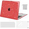 MOSISO Custodia Compatibile con MacBook Air 13 Cover M1 2021 2020 2019 2018 A2337 A2179 A1932, Glitter Case per MacBook Air M1 Cover 13,3'' Pollici&Copritastiera&Pellicola&Borsa, Rosso