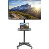 VIVO Carrello Mobile per TV (13-60) fino a 25kg, Per Pannelli 4K/OLED/Curvi, Supporto Rotolante con Ripiano DVD/Laptop e Ruote Bloccabili, VESA Max 400x400, STAND-TV04M