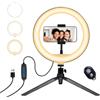Nalezuns Ring Light Professionale, 10Luce Selfie per Telefono 3000-6500K con Supporto per Cellulare e Telecomando Bluetooth, Luci Fotografiche per Trucco Fotografia Youtube Video