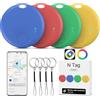 FUYAOSC Air tracker Android, 4 PCS Smart Tracker Tag GPS Localizzatore Chiavi Compatibile con Trova Dispositivo(Solo Android), Bluetooth Tracker Compatibile per Portafogli,Chiavi,Zaini, valigia (Multicolore)