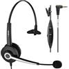 Wantek Cuffie 2,5 mm, Cuffie Telefono Fisso Cordless Dect con Microfono a Cancellazione del Rumore, Auricolare Ufficio per Gigaset C530A Panasonic Cisco SPA Grandstream Polycom Yealink W52P