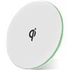 MMOBIEL Caricatore Senza Fili 15W Qi Charger - Ricarica Wireless Pad Compatibile con Samsung e iPhone - Pad di Ricarica Anche Compatibile con AirPods e Galaxy Buds - Caricatore Senza Fili - Bianco