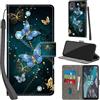 PHINIENLAND Cover per Nokia C32 / C22 Case PU Pelle Custodia [Kickstand] [Chiusura magnetica] [Slot per Schede], Portafoglio Flip Custodia per Nokia C32,Farfalla