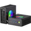 GMKtec PC da gioco, K11 AMD Ryzen 9 8945HS (8C/16T, fino a 5,2 GHz) W-11 Pro, 32 GB DDR5 RAM 1 TB Mini PC Computer desktop, Oculink, doppia NIC 2,5 GbE LAN, HDMI/DisplayPort/USB4*2