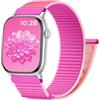 CeMiKa Nylon Loop Cinturini Compatibile con Apple Watch Cinturino 40mm 42mm 41mm 38mm Uomo Donna - Nylon Sport Morbido Traspirante Cinturino per iWatch SE SE3 Series 11 10 9 8 7 6 5 4 3, Rosso Rosa