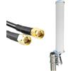 UniteCom Ad alte prestazioni 4G/5G MIMO Antenna esterna impermeabile Booster High Gain Pole Mount Heavy Duty Dual Input 10 metri SMA Cellulare Broadband Router Mobile Internet aereo (10M cavi)