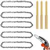 BNGXR 5 catene per motosega da 6 pollici, mini catena per motosega, ricambio per giardino, sega a catena con 3 affilatrici per motosega, 18 lame, 37 maglie di trasmissione, catena per paesaggistica