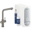 Grohe Blue Home rubinetto da cucina con SodaSystem e sistema di filtraggio, orientabile, 31454AL1, Blue Home hard graphite spazzolato [Rubinetteria da Cucina > Rubinetti da Cucina con Trattamento dell'Acqua]