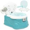 Twinly Foxy Vasino Bambino per Apprendimento Propretà 3-in-1 | Water Bambini con Riduttore WC, Porta Rotolo e Sciacquone Meccanico | Ergonomico, Antiscivolo e Facile da Pulire (Azul)