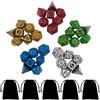 ORUZA Set di dadi poliedrici per D&D, 5 x 7 (35 pezzi), dadi poliedrici per D&D con sacchetti, per giochi di ruolo Dungeons and Dragons, giochi di ruolo, D20, D12, D10, D8, D6, D4