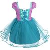 Lito Angels Vestito Costume Principessa Sirena per Bambina, Abito Casual Estivo Gonna in Tulle, Taglia 3-6 mesi, Verde 108 (Etichetta in Tessuto 60)