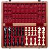 A&A Set di Scacchi Pieghevole in Mogano Naturale Premium, con Scacchiera da 38 cm e Altezza del Re di 7,6 cm, Staunton Chess Pieces, Include 2 Regine Extra e una Borsa per il Trasporto