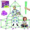 BERYLED 100 pezzi Kit di costruzione - Brilla al buio, forte bambini da 3 a 13 anni, castelli tunnel creativi, tenda di giochi e campagna per interni ed esterni, fortezza fai da te