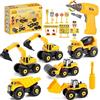 STAY GENT Smontare Escavatore Ruspa Giocattolo con Trapano Elettrico-Drill Montare Camion Giocattoli STEM DIY per Bambini Disassemblare Attrezzo Regali Educativo 3 4 5 6 Anni Natale Ragazzi e Ragazze