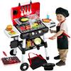 Jisejima Grill da cucina per bambini con luci, suoni e fumo simulato completo di grembiule e cappello da chef compleanni giocattoli interattivi per piccoli chef