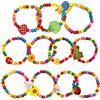 REBECASKYENS Braccialetti Colorati in Legno per Bambini, 12 Pezzi, Gioielli per Ragazze, Regalo di Compleanno, M