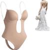 CUEYU Profondo Scollo a V Senza Spalline da Donna Body Donna Backless Scollato Sulla Schiena Cinghie Trasparenti Senza Corsetto di U Shapewear Body Shaping Bodysuit Matrimonio Shaper del Corpo,L