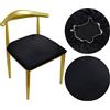 HuaLiSiJi Coprisedia Rotondo Elasticizzati Coprisgabello Velluto Copriseduta Sgabello 36-50cm Coprisgabello Elastico,Tessuto di Lusso, Elastico Antirughe Lavabile e Antipolvere (1, Nero)
