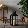 Lights4fun Grande Lanterna Decorativa Nera di 45cm con Candela LED TruGlow® a Pile per Esterni