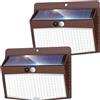 nipify nifipy Luce Solare LED Esterno, 168LED Faretto LED da Esterno con Sensore di Movimento, IP65 Lampada Solare da Esterno, 2 Pezzi Luci Solari da Giardino, Garage, Parete-Cornice Marrone