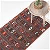 HOMESCAPES Tappeto kilim intrecciato a mano in terracotta e marrone, per corridoio, motivo tradizionale, 100% cotone, 66 x 200 cm