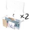 foxydry Fold stendibiancheria da parete richiudibile salvaspazio, 116 cm X2 | in alluminio e acciaio inox, chiusura verso l'alto, antiruggine, per terrazze e balconi, sostiene 10 kg, bianco