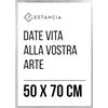 Estancia Cornice Portafoto in Legno Argentato 50x70 cm con Vetro Plexi Infrangibile | Moderna per Foto 70x50 cm