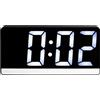 Shengxi Sveglia Digitale con Display LED Sveglia da Comodino a Batteria/USB Orologio da Tavolo per Casa Orologio Digitale con Sistema 12/24 Ore Controllo Vocale Snooze Data Temperatura (Nero)