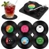 AOOWU 6 Pezzi Sottobicchieri Divertenti in Vinile Retrò, Bevande Musicali Creativi Sottobicchieri, con Giradischi, Tappetino Antiscivolo Tazza, per Caffè Tè Boccale di Birra Vino in Vetro Casa e Bar