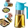 TrendPlain Spruzzino Olio per Friggitrice Aria 470ml, Dosatore Olio 2 in 1, Oliera Spray per Cucina, Insalata e Aceto, Accessori Cucina senza BPA (Azzurro)