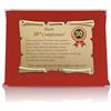 ATS Incisione Targhe & Timbri Targa Compleanno con Pergamena - Targa Celebrativa in Cofanetto Velluto - Idea Regalo Elegante per Compleanno e Ricorrenze - Targa Ricordo (Rosso, 30 Anni)