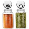 LEEPAT Barattoli per spezie con coperchio girevole, 2 pezzi in vetro borosilicato da 150 ml con 4 tipi di fori per spezie