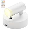 GOMETY Faretto LED con telecomando, lampada da parete ricaricabile USB, 3 temperature di colore, dimmerabile, lampada da parete, senza fili, con funzione temporizzazione, per ritratti artistici e