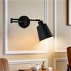 TYhogar Lampada da parete con braccio orientabile e interruttore Lampada da parete nera Lampadario da parete Lampada da lettura Wall Scone per camera da letto, comodino, soggiorno (lampadina inclusa)