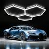 TODEHI Plafoniera LED esagonale per garage-16pcs luci tubolari, super luminosa 128W 6500K, luci da soffitto LED collegabili per dettagli auto, magazzino, seminterrato, cura dell'auto, lavanderia (3-Hex)