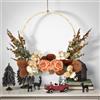 LWuuywa Ghirlanda di Fiori Artificiali Peonia, Decorazione per Matrimonio, Rosa, Plastica e Ferro, da Montare alla Porta, Ghirlanda, per Matrimoni, Casa/Decorazione
