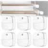 Mitening 6 Pezzi Luce Notturna con Sensore, LED 6000K Bianco Naturale, per Armadio, Bagno, Cucina, Scale, ABS