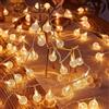 KOBOKO Catena luminosa con sfere di cristallo con 2 modalità, 3 m, 20 LED crackle sfere di cristallo, funzionamento a batteria, catena luminosa per interni per viste nota, compleanno, camera da letto